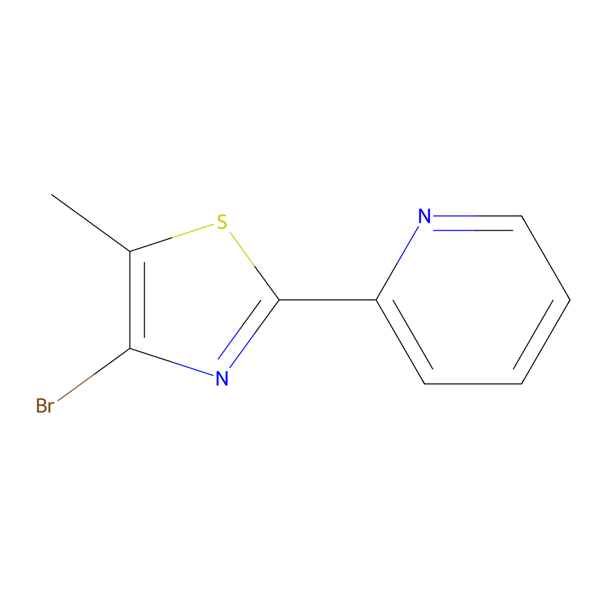 4-Bromo-5-methyl-2-(pyridin-2-yl)thiazole molecular structure, CAS 850245-46-4