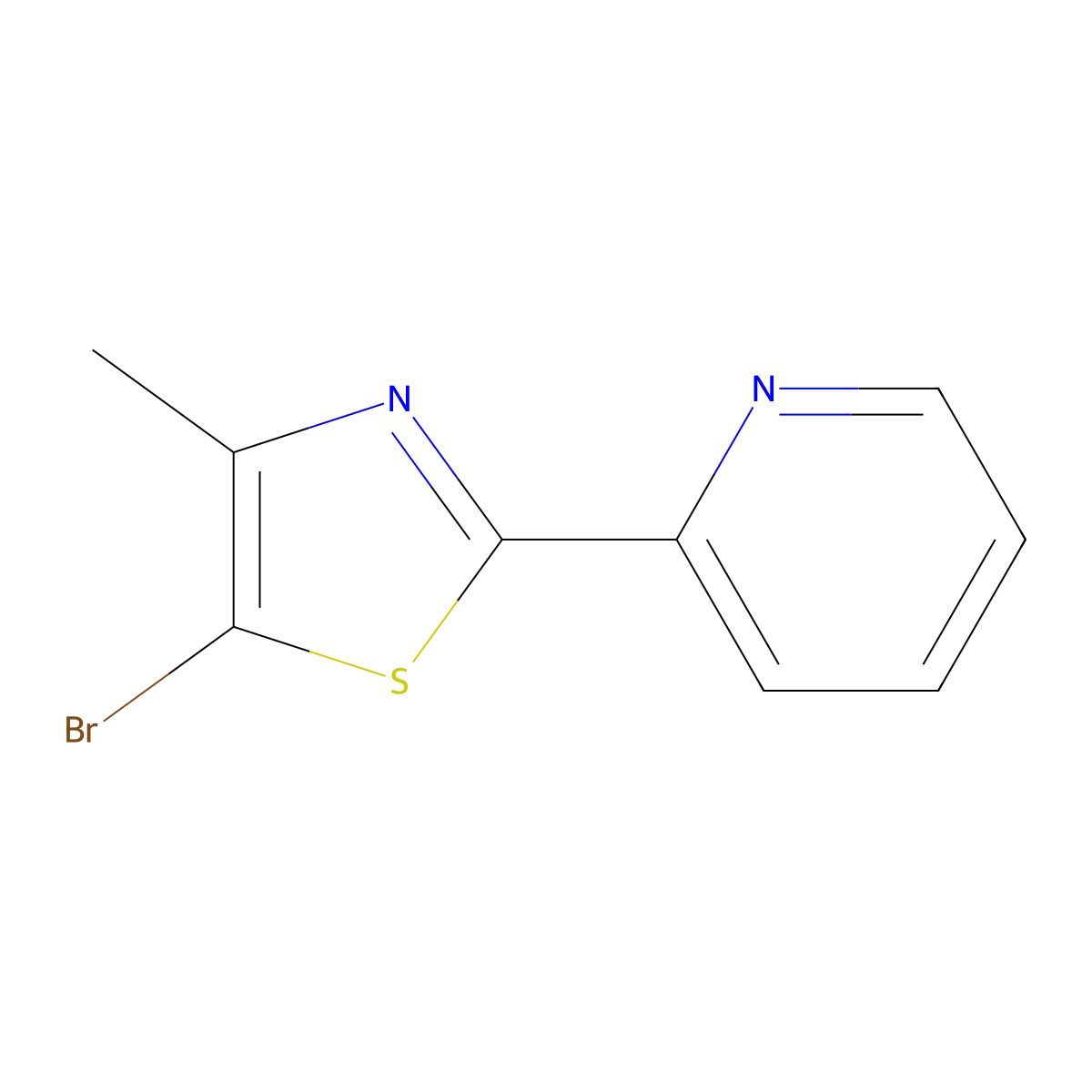 2-(5-Bromo-4-methyl-1,3-thiazol-2-yl)pyridine molecular structure, CAS 850245-47-5