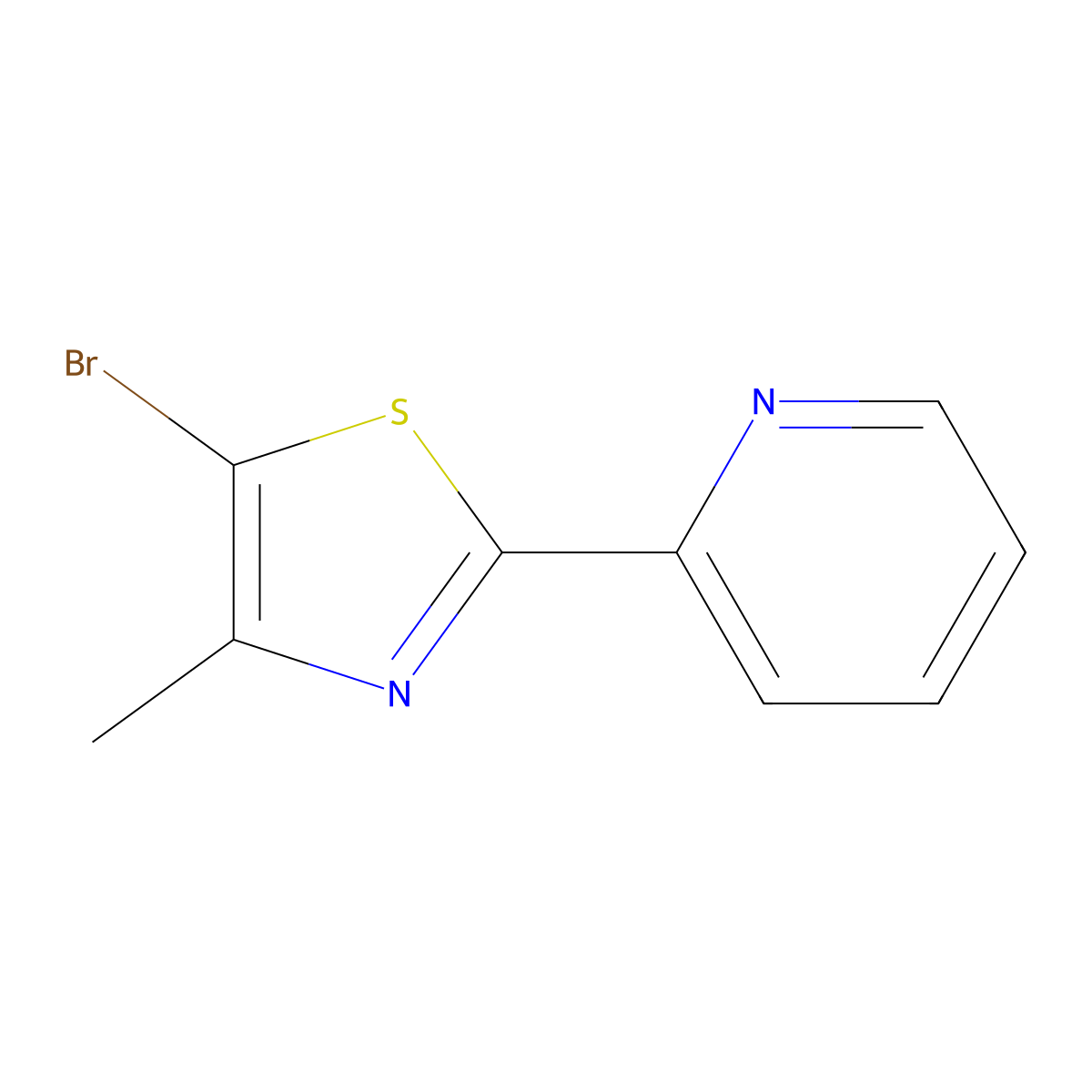 2-(5-Bromo-4-methyl-1,3-thiazol-2-yl)pyridine molecular structure, CAS 850245-47-5