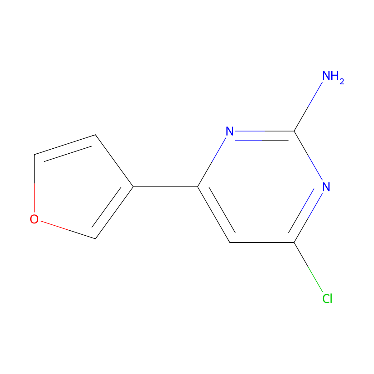 2-Amino-4-chloro-6-(3-furyl)pyrimidine molecular structure, CAS 850250-62-3