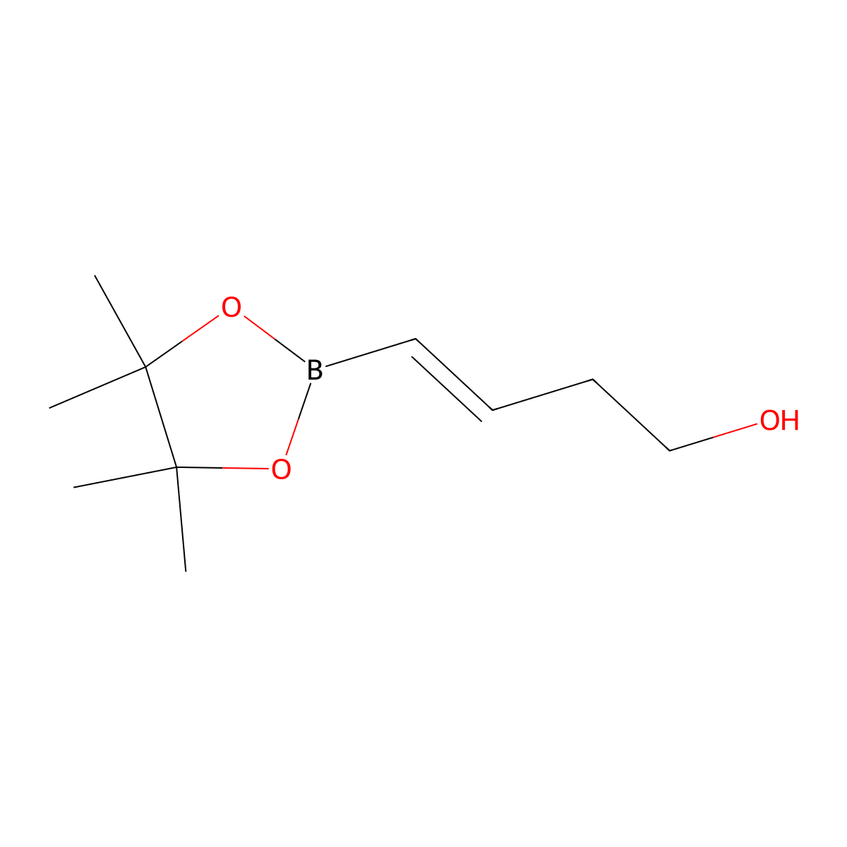 (3E)-4-(tetramethyl-1,3,2-dioxaborolan-2-yl)but-3-en-1-ol molecular structure, CAS 850250-79-2