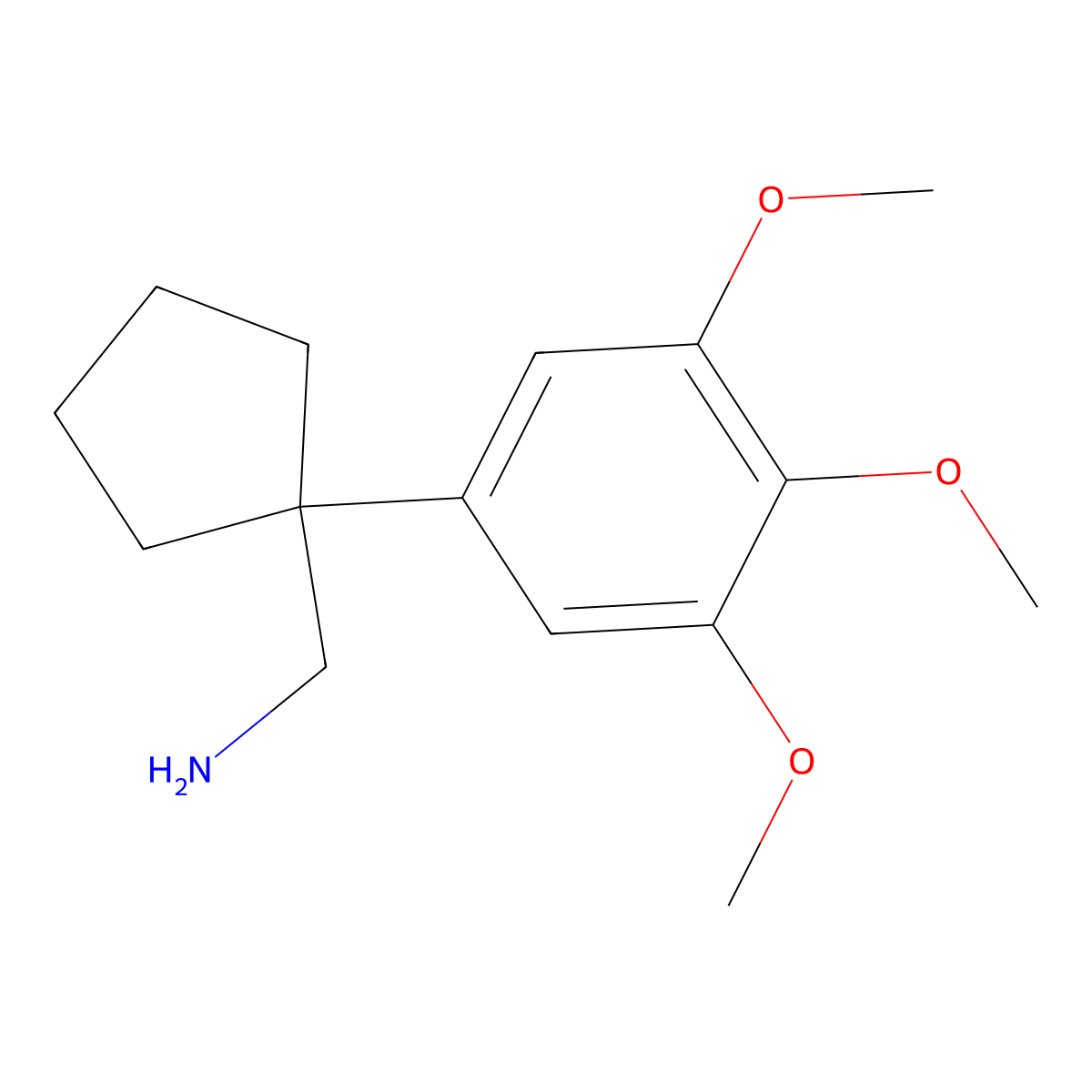 1-(3,4,5-Trimethoxyphenyl)cyclopentanemethanamine molecular structure, CAS 850263-81-9