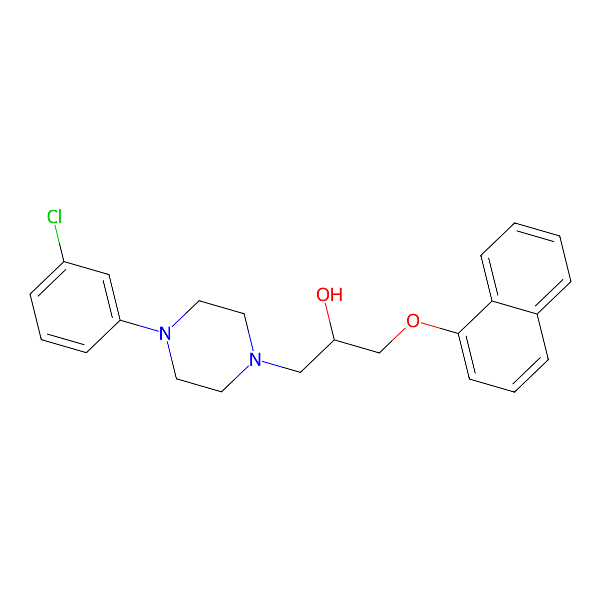 1-[4-(3-Chlorophenyl)piperazin-1-yl]-3-naphthalen-1-yloxypropan-2-ol molecular structure, CAS 850264-65-2