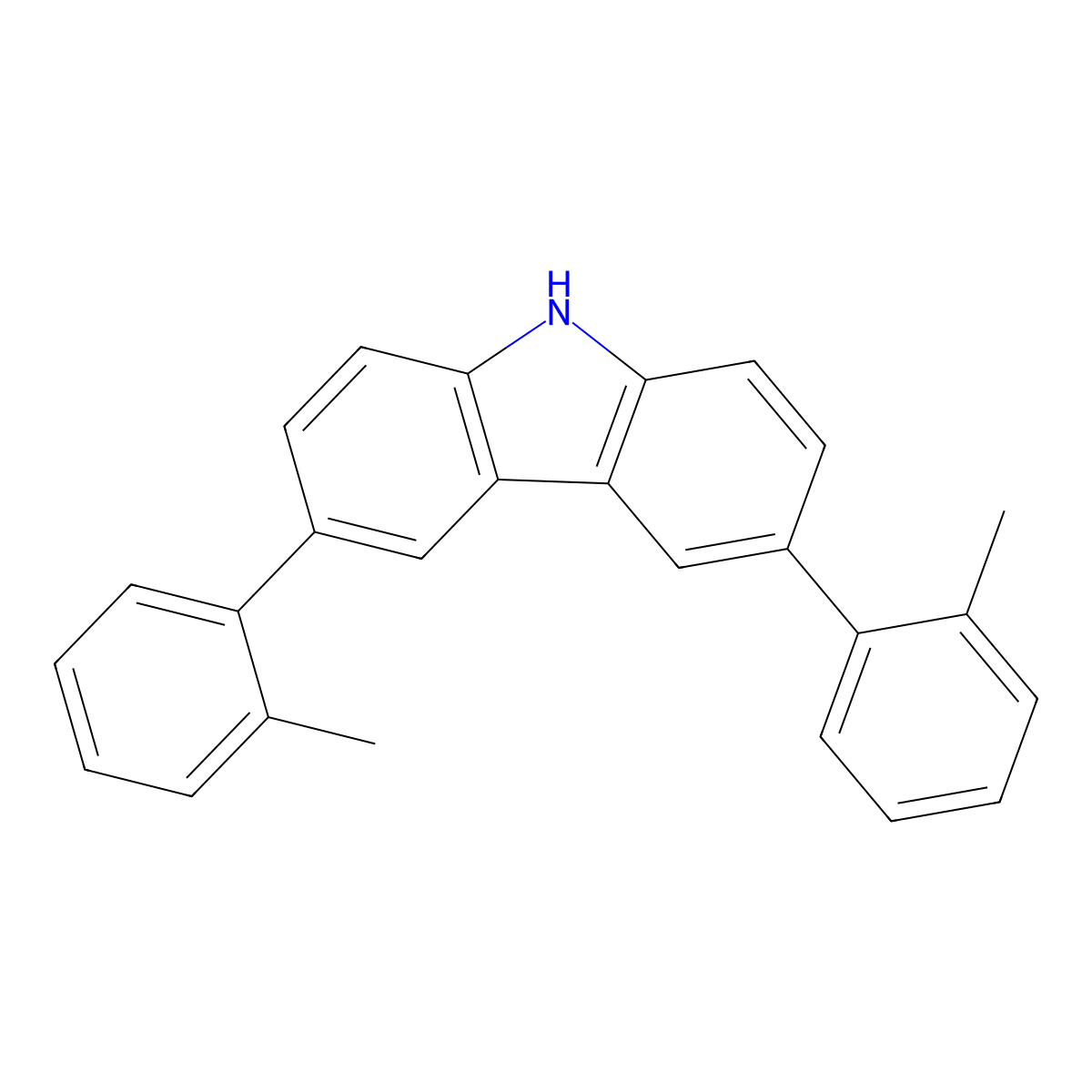 3,6-Di-o-tolyl-9H-carbazole molecular structure, CAS 850264-86-7
