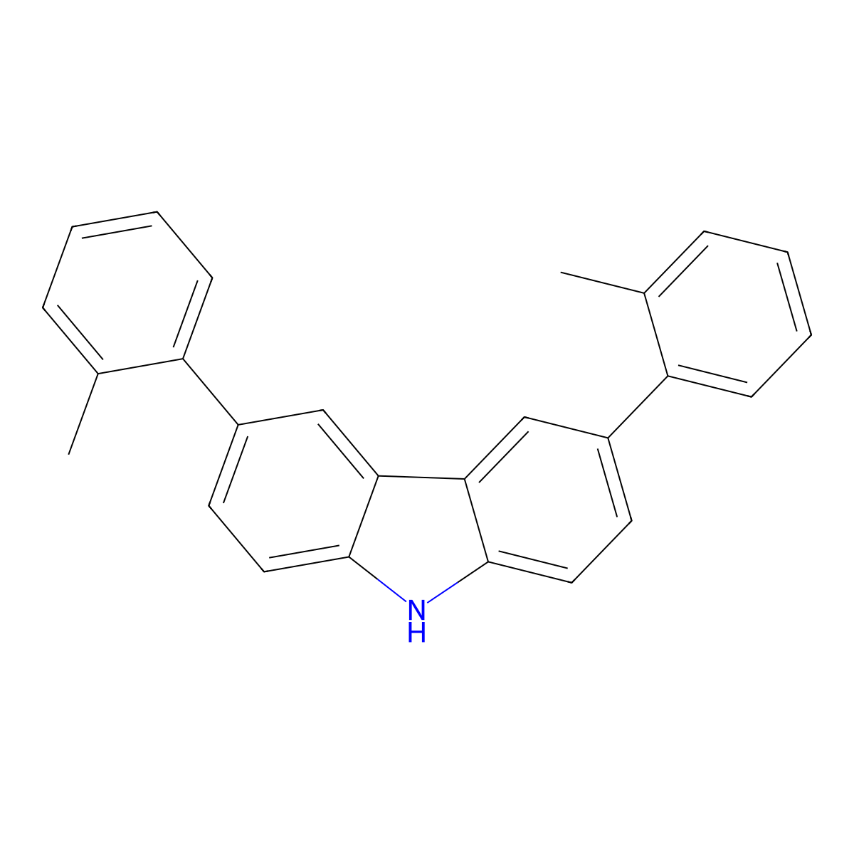 3,6-Di-o-tolyl-9H-carbazole molecular structure, CAS 850264-86-7