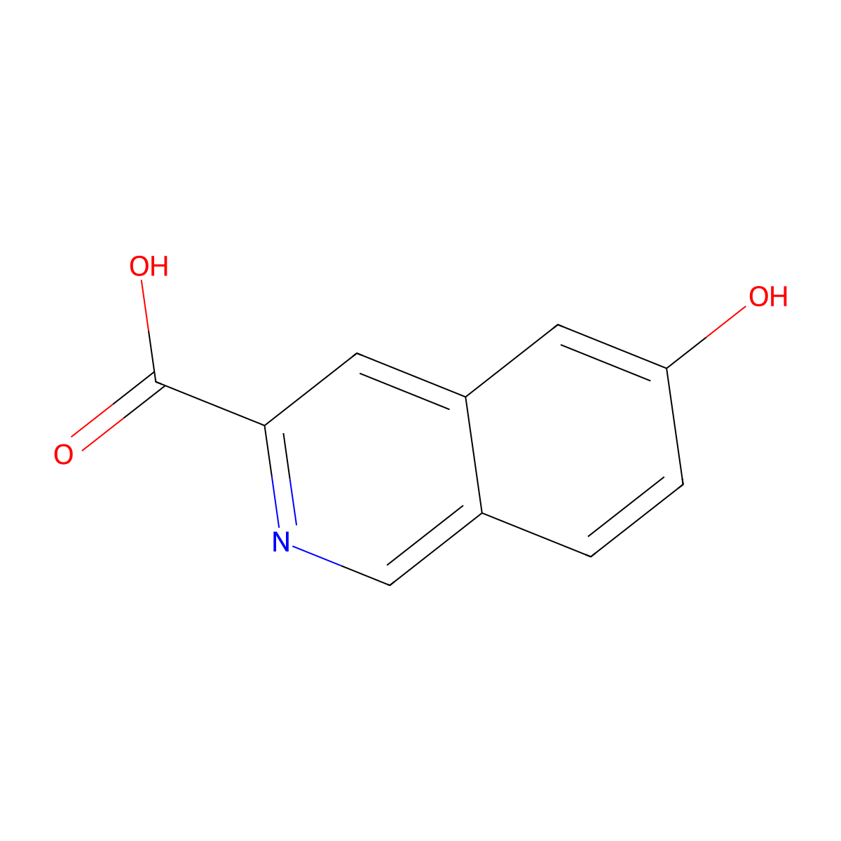 6-Hydroxyisoquinoline-3-carboxylic acid molecular structure, CAS 850305-96-3