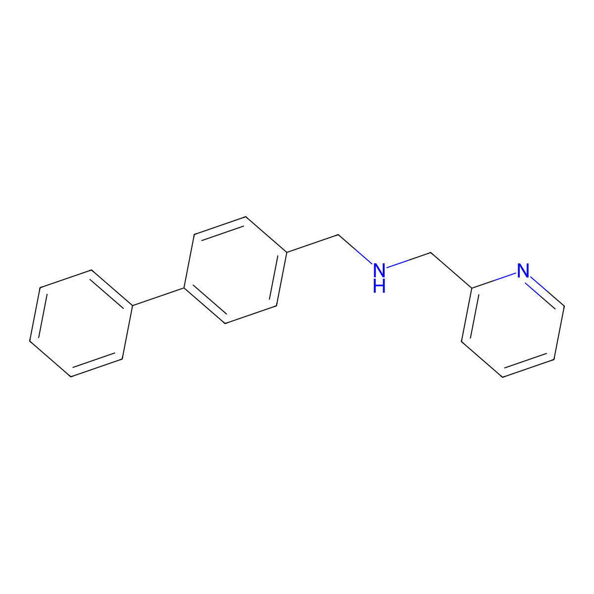 1-(4-phenylphenyl)-N-(pyridin-2-ylmethyl)methanamine molecular structure, CAS 850317-40-7