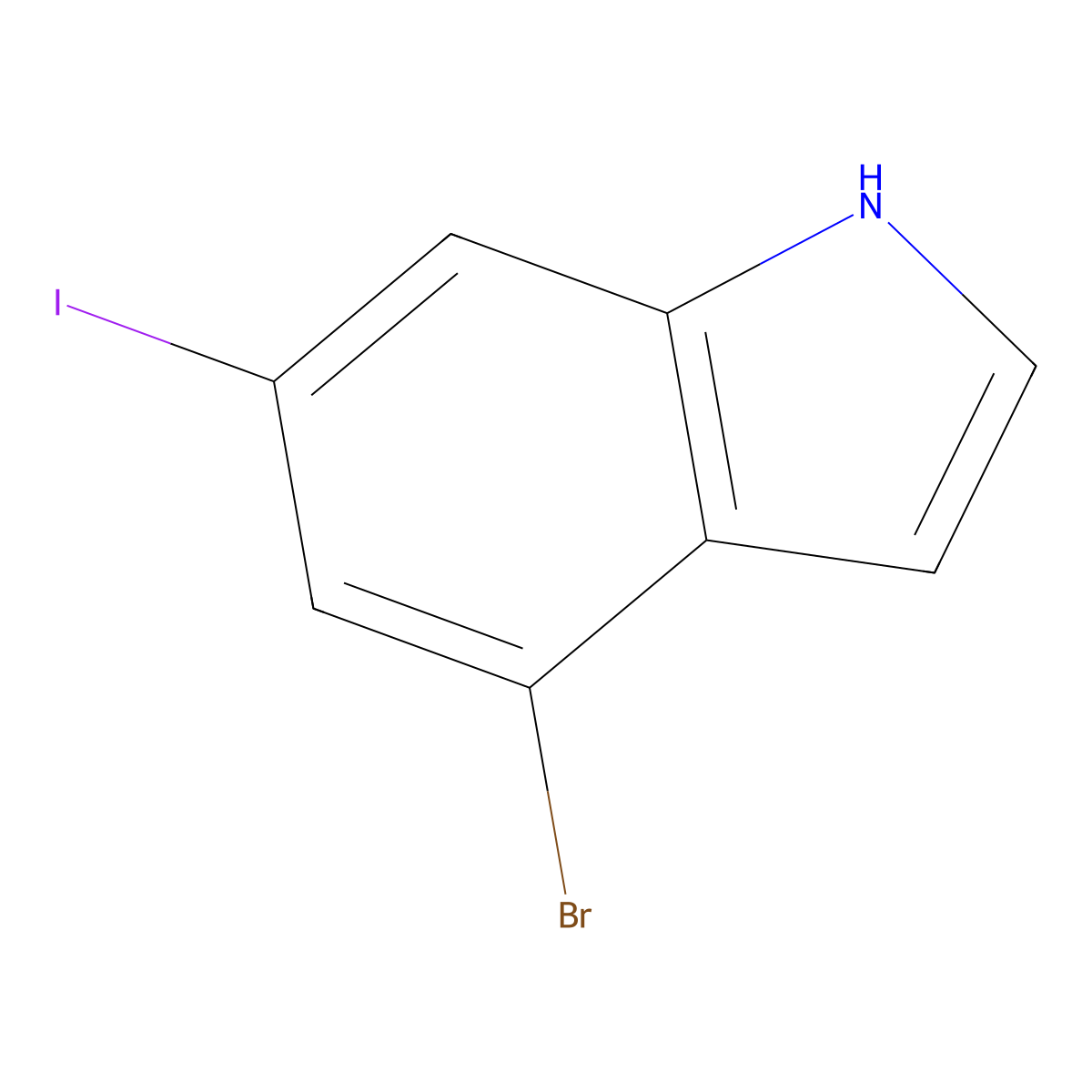 4-Bromo-6-iodo-1H-indole molecular structure, CAS 850334-30-4