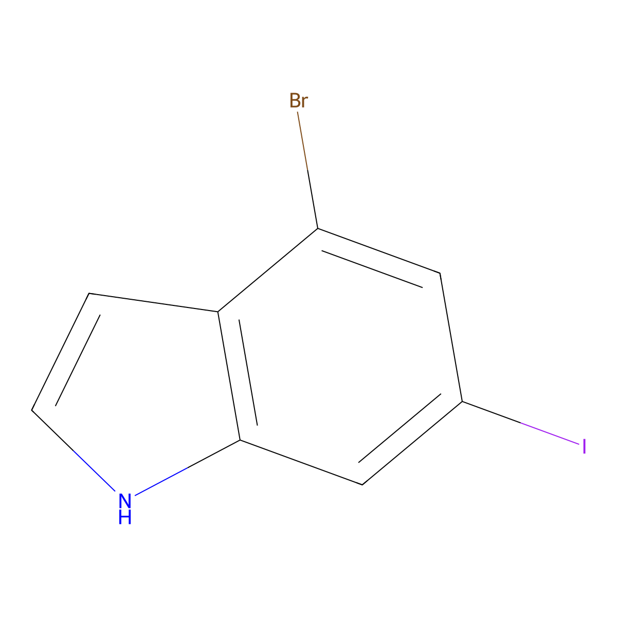 4-Bromo-6-iodo-1H-indole molecular structure, CAS 850334-30-4