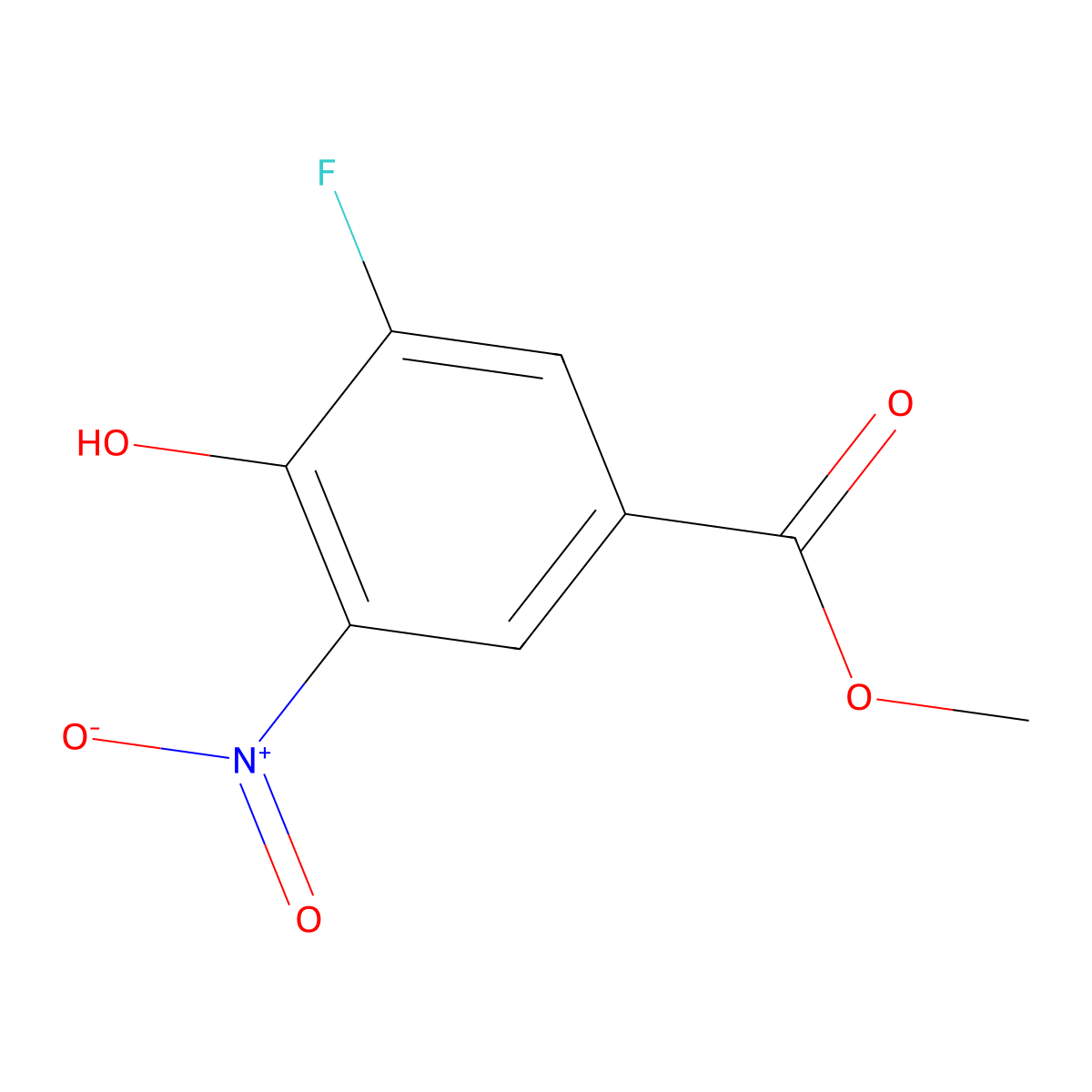Methyl 3-fluoro-4-hydroxy-5-nitrobenzoate molecular structure, CAS 850335-27-2