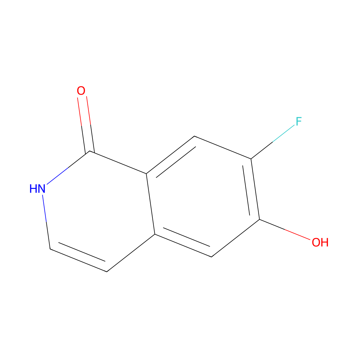 7-Fluoro-6-hydroxy-1,2-dihydroisoquinolin-1-one molecular structure, CAS 850340-95-3