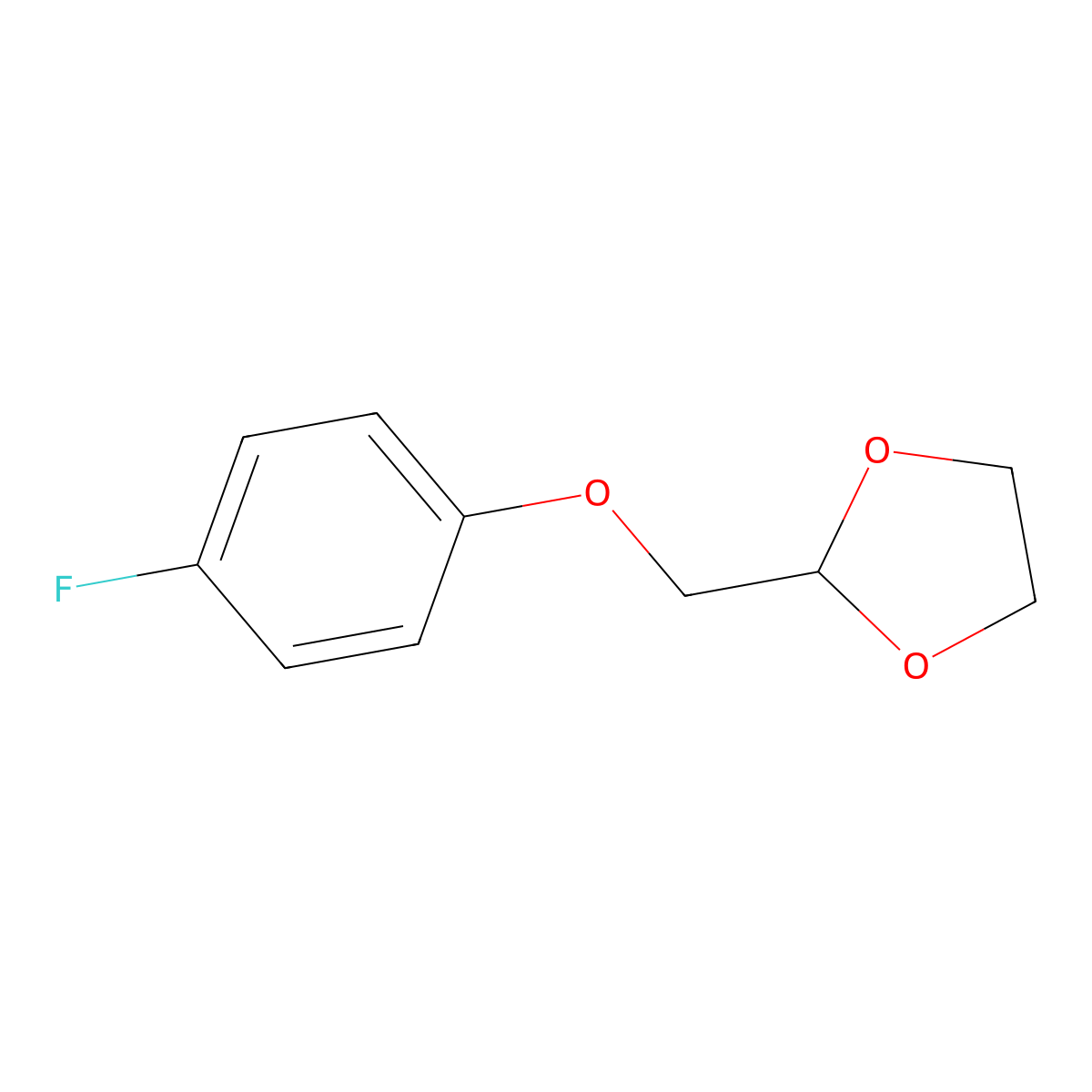 2-((4-Fluorophenoxy)methyl)-1,3-dioxolane molecular structure, CAS 850348-78-6