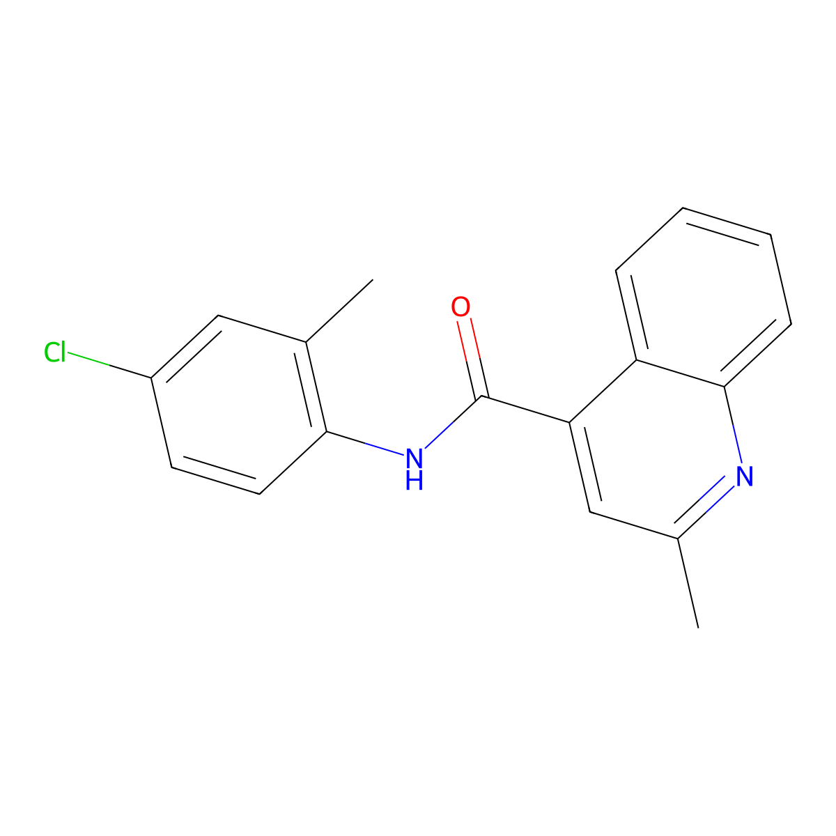 N-(4-chloro-2-methylphenyl)-2-methylquinoline-4-carboxamide molecular structure, CAS 850349-01-8
