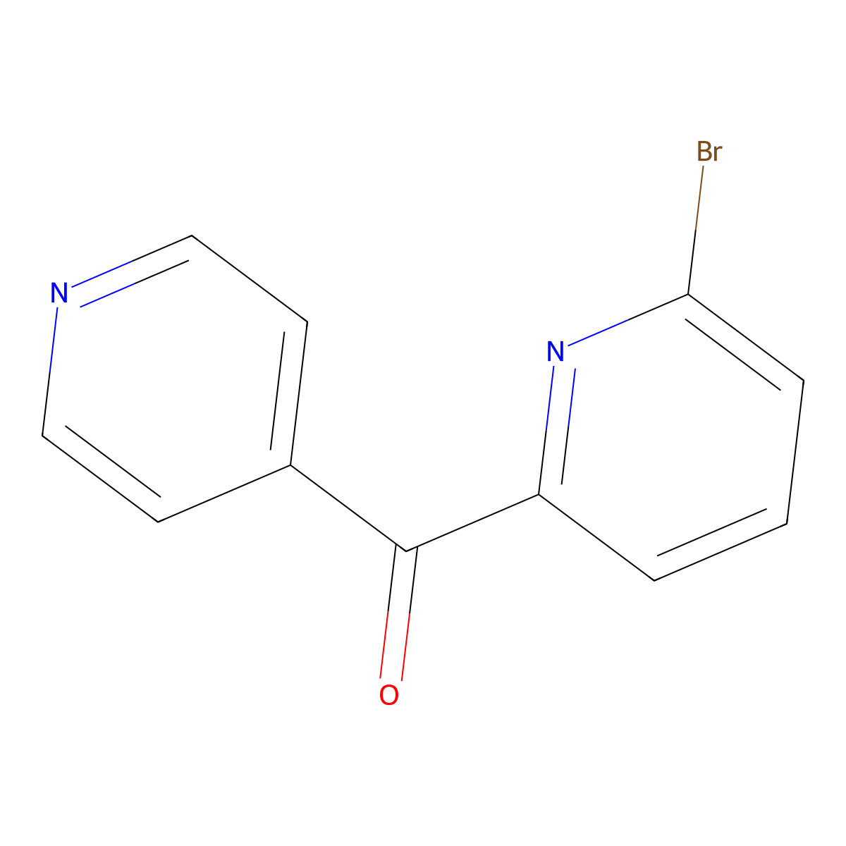 (6-Bromopyridin-2-YL)(pyridin-4-YL)methanone molecular structure, CAS 850349-08-5