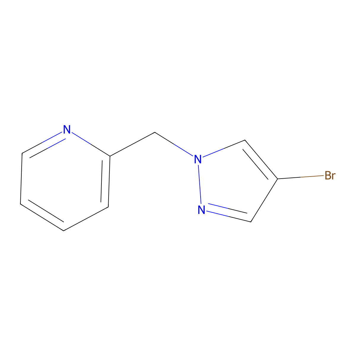 2-((4-Bromo-1H-pyrazol-1-yl)methyl)pyridine molecular structure, CAS 850349-20-1