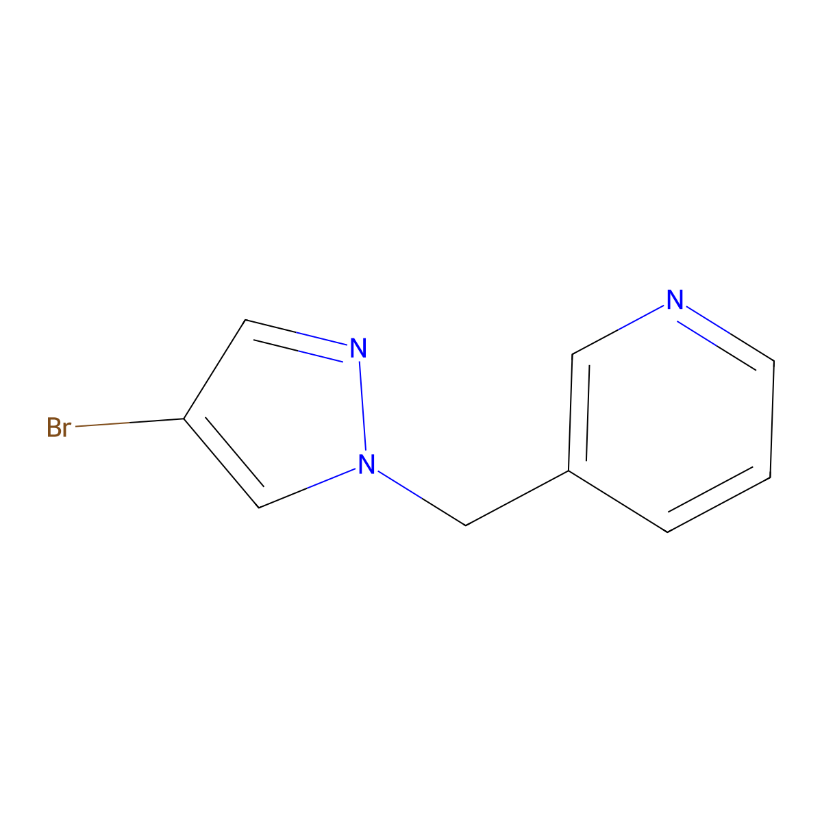3-((4-Bromo-1H-pyrazol-1-yl)methyl)pyridine molecular structure, CAS 850349-24-5