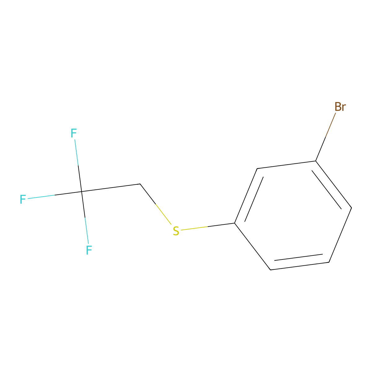 1-Bromo-3-(2,2,2-trifluoro-ethylsulfanyl)-benzene molecular structure, CAS 850349-30-3