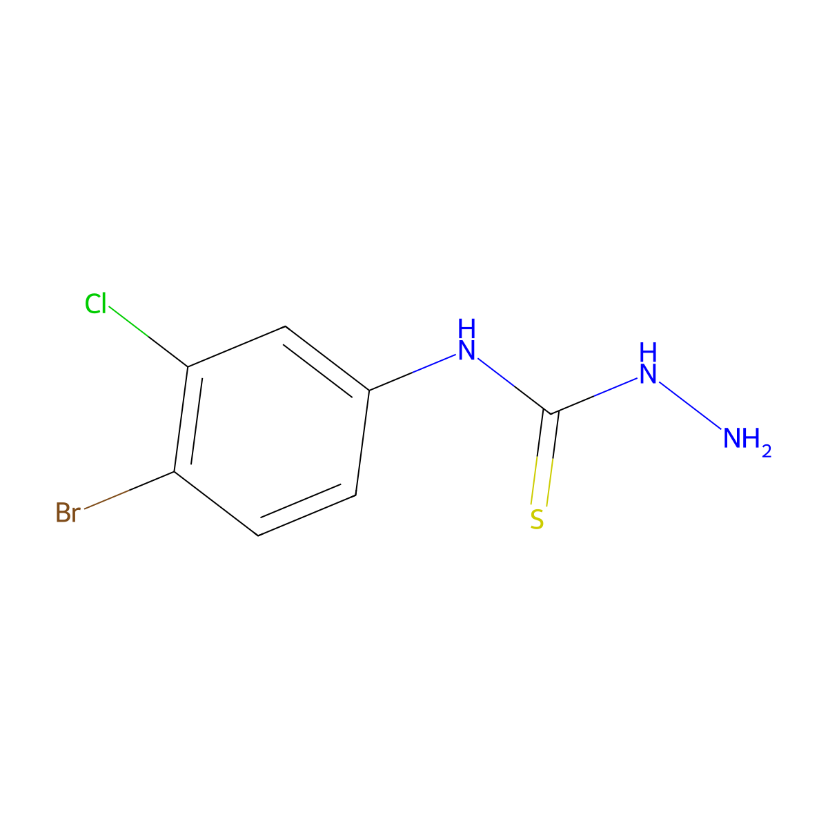 [(4-Bromo-3-chlorophenyl)amino]hydrazinomethane-1-thione molecular structure, CAS 850349-98-3