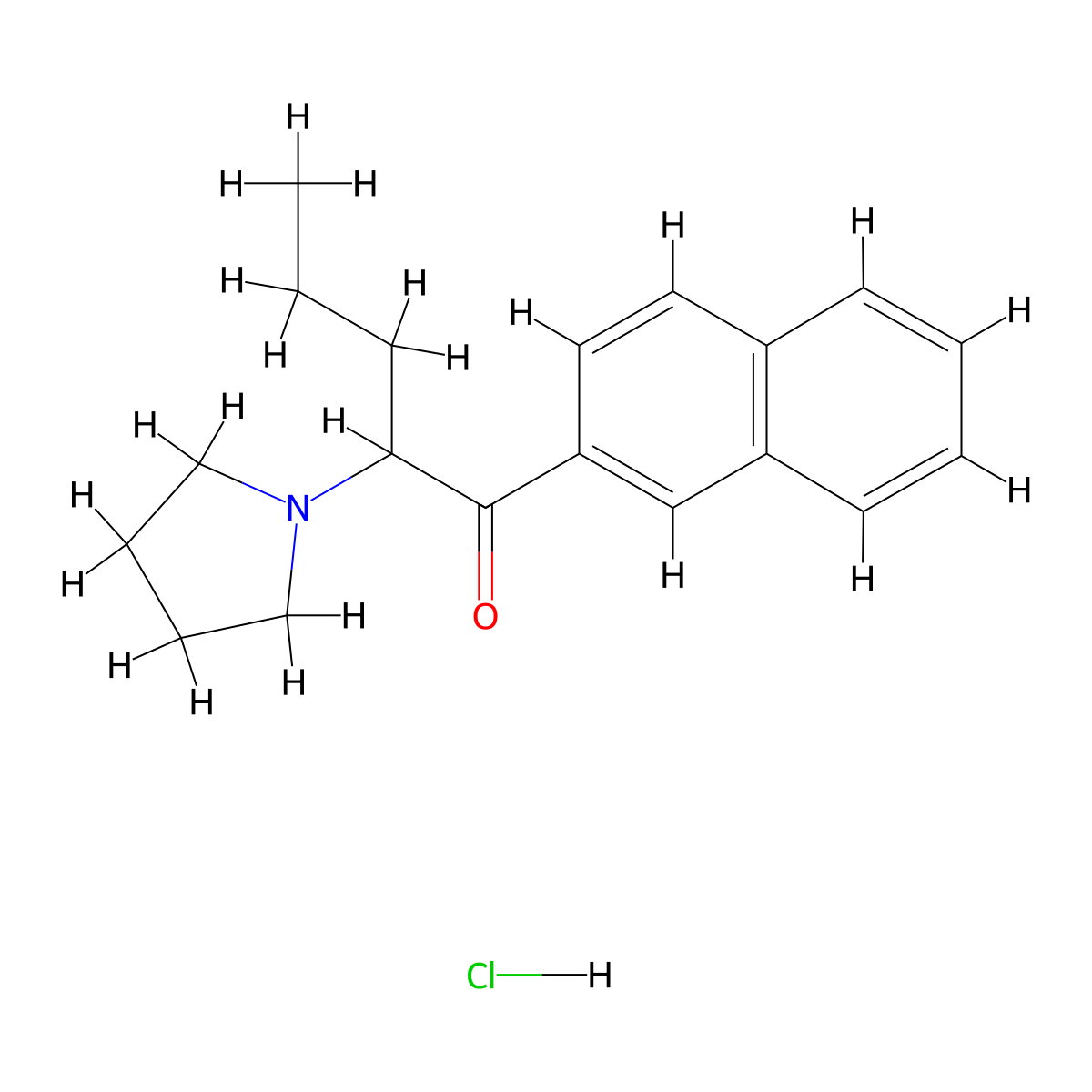 Naphyrone hydrochloride molecular structure, CAS 850352-11-3