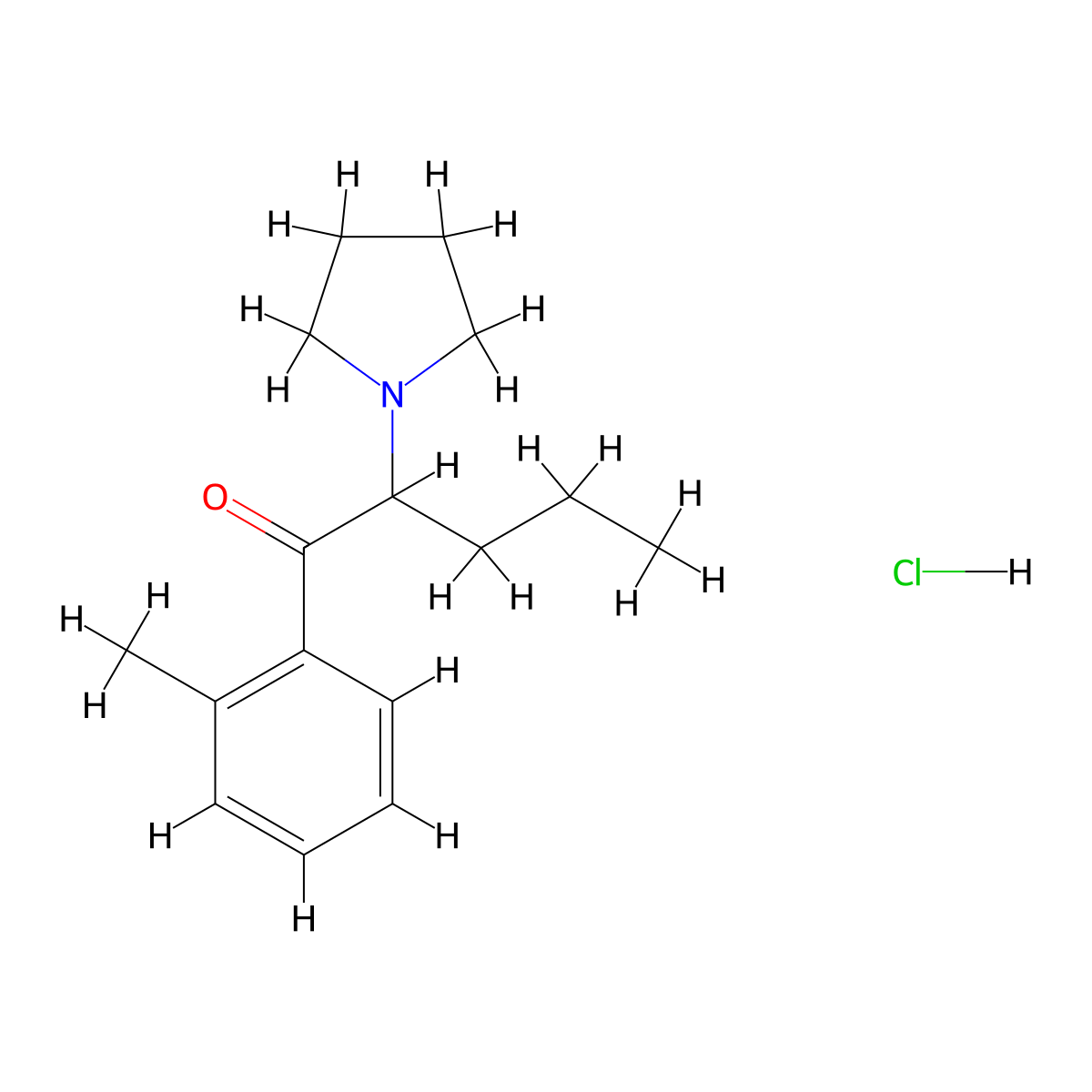 1-Pentanone, 1-(2-methylphenyl)-2-(1-pyrrolidinyl)-, hydrochloride (1:1) molecular structure, CAS 850352-13-5