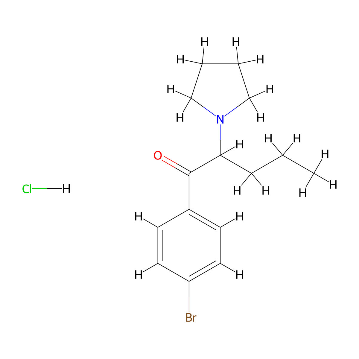 2-(Pyrrolidin-1-yl)-1-(4-bromophenyl)pentan-1-one hydrochloride molecular structure, CAS 850352-17-9