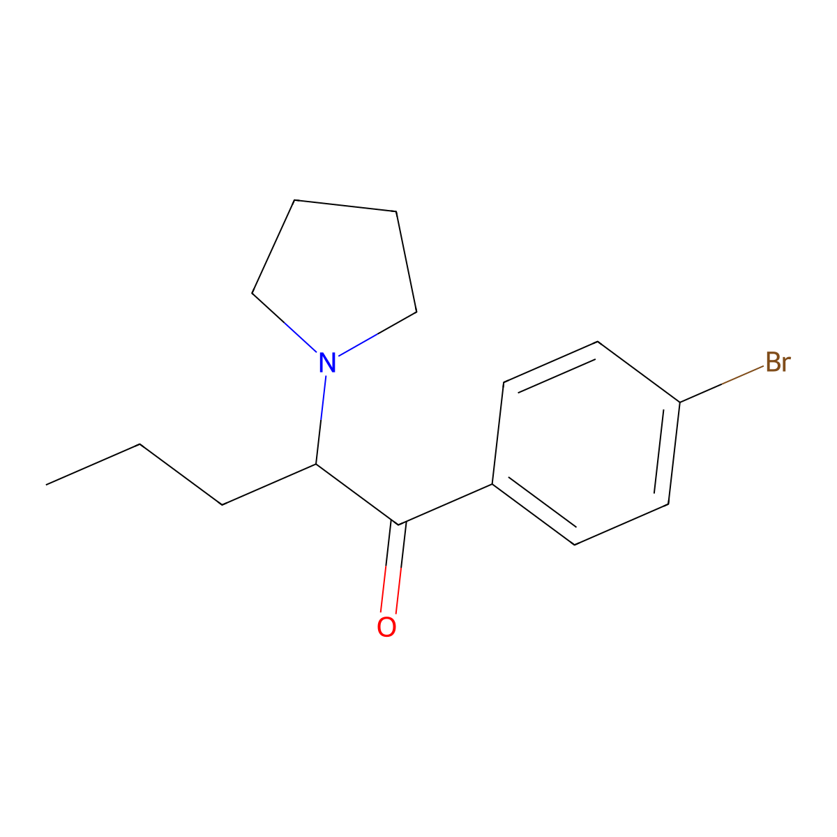 2-(Pyrrolidin-1-yl)-1-(4-bromophenyl)pentan-1-one molecular structure, CAS 850352-59-9
