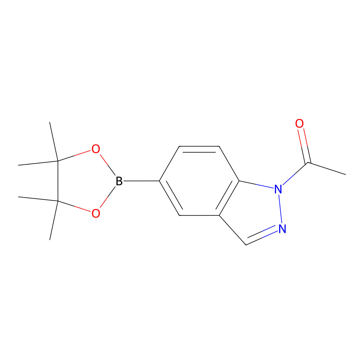 1-(5-(4,4,5,5-Tetramethyl-1,3,2-dioxaborolan-2-YL)-1H-indazol-1-YL)ethanone molecular structure, CAS 850363-83-6