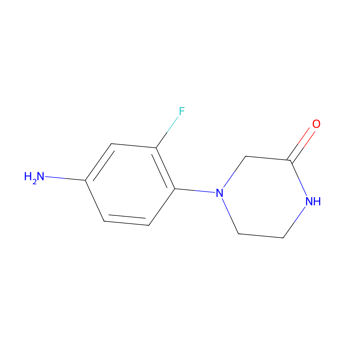 4-(4-Amino-2-fluorophenyl)piperazin-2-one molecular structure, CAS 850369-93-6