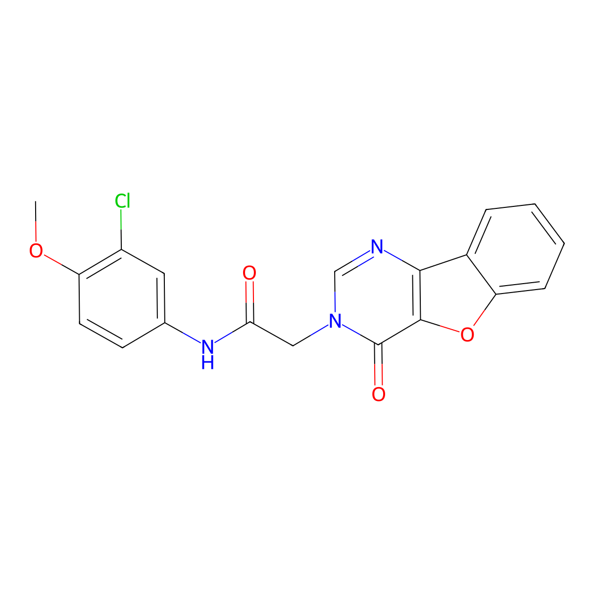 N-(3-chloro-4-methoxyphenyl)-2-(4-oxo-[1]benzofuro[3,2-d]pyrimidin-3-yl)acetamide molecular structure, CAS 850370-61-5