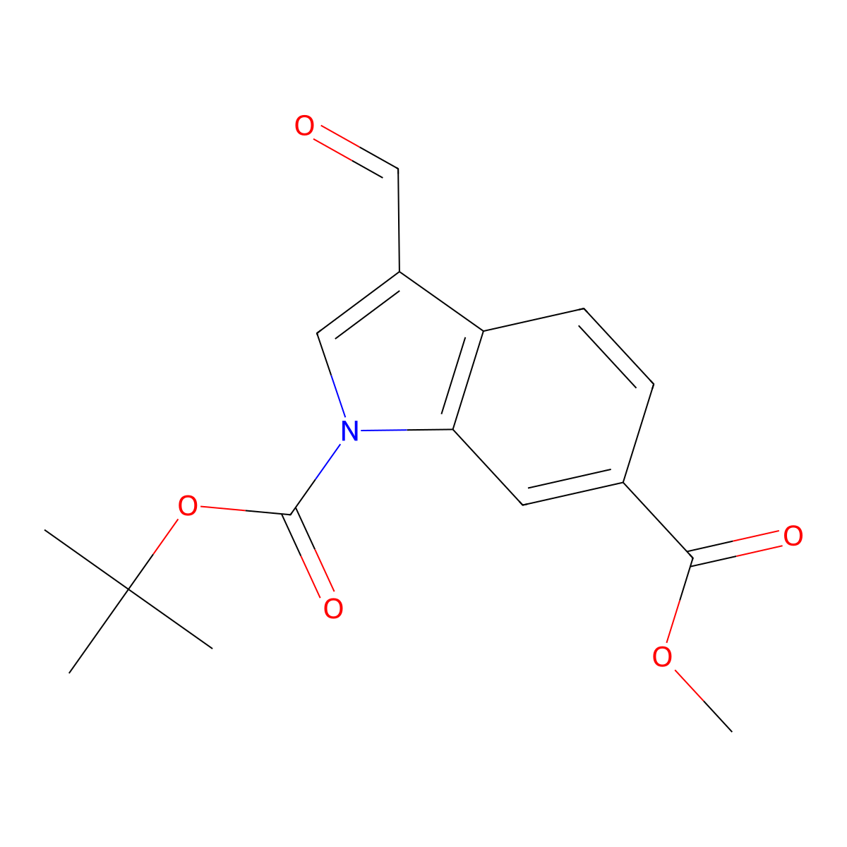 1-Tert-butyl 6-methyl 3-formyl-1h-indole-1,6-dicarboxylate molecular structure, CAS 850374-95-7