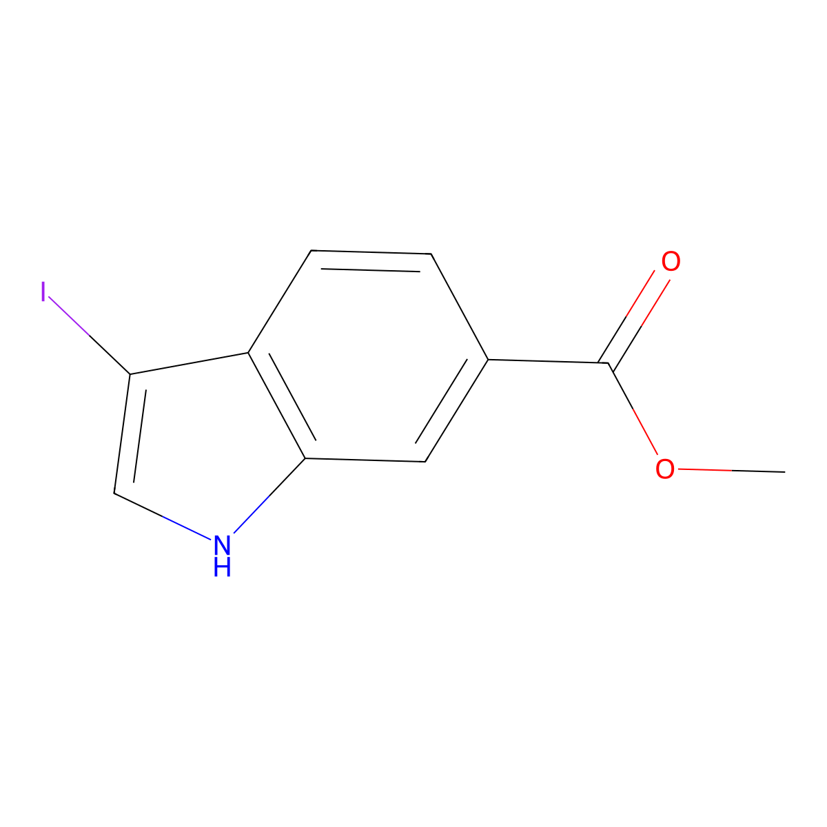methyl 3-iodo-1H-indole-6-carboxylate molecular structure, CAS 850374-98-0