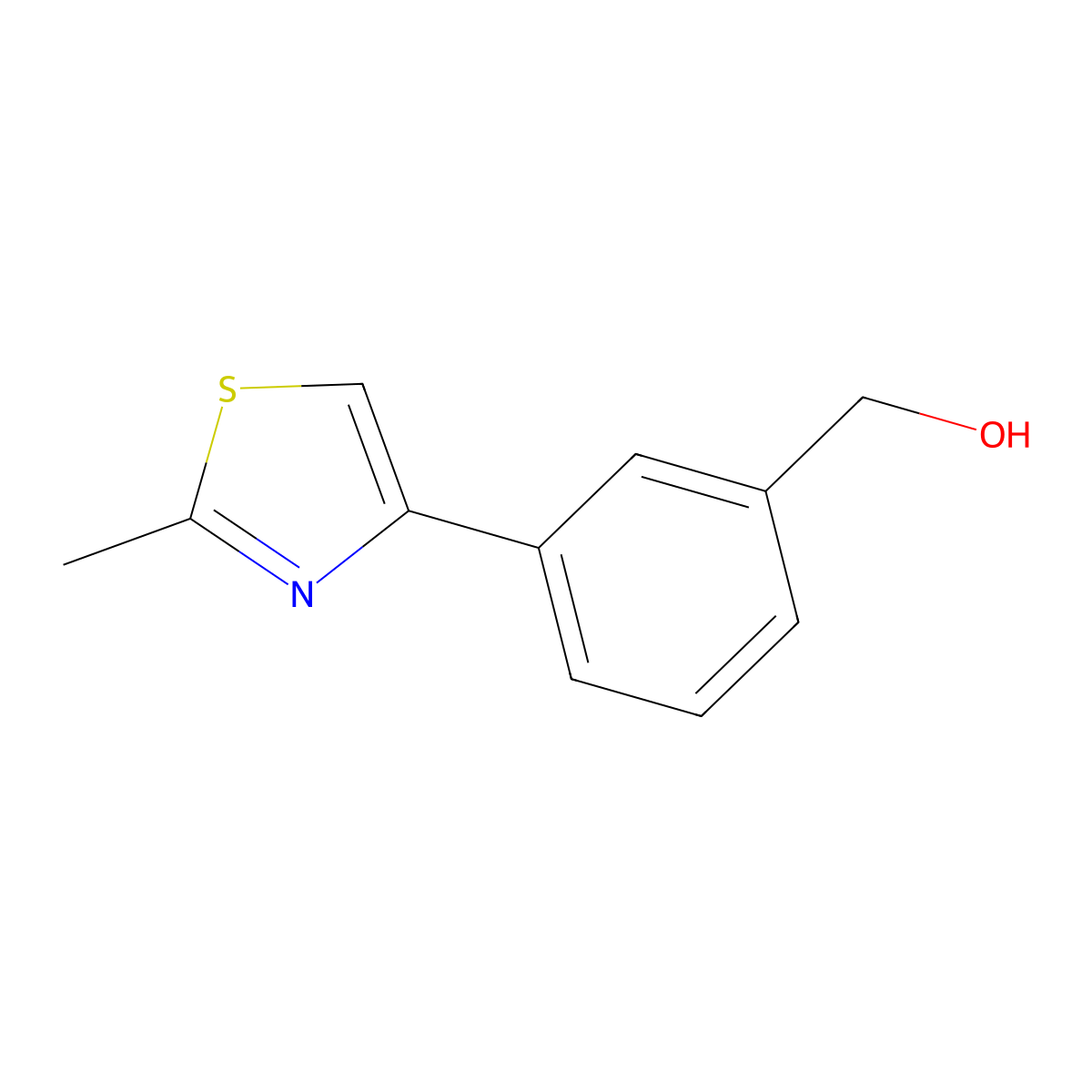 [3-(2-Methyl-1,3-thiazol-4-yl)phenyl]methanol molecular structure, CAS 850375-06-3