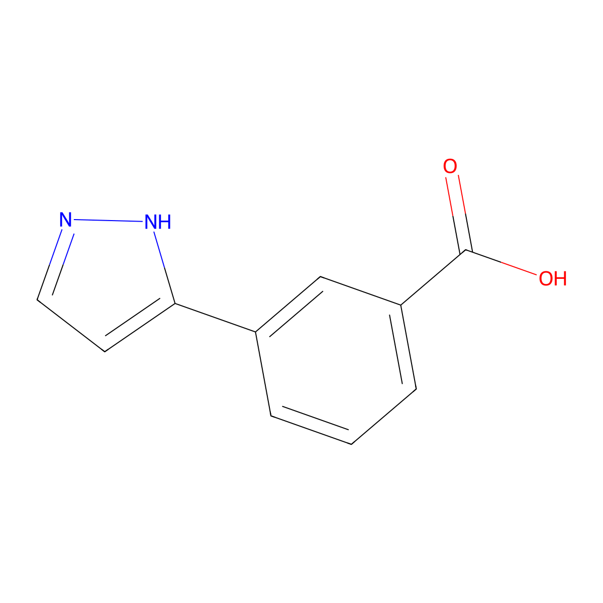 3-(1H-pyrazol-3-yl)benzoic acid molecular structure, CAS 850375-11-0