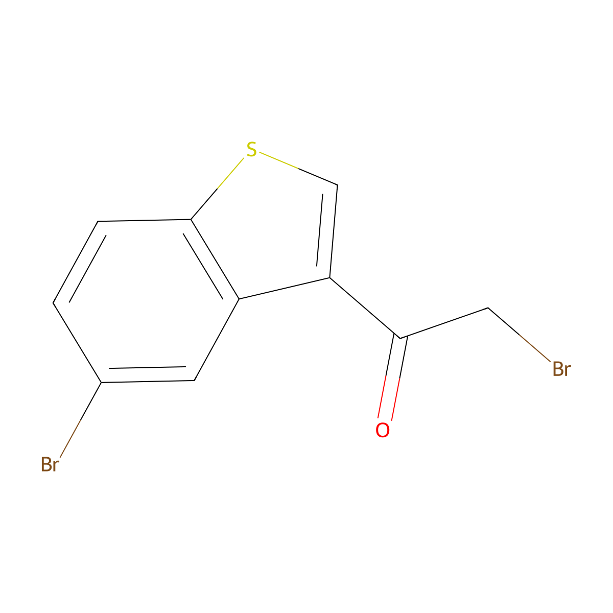 2-Bromo-1-(5-bromo-1-benzothiophen-3-yl)ethanone molecular structure, CAS 850375-12-1