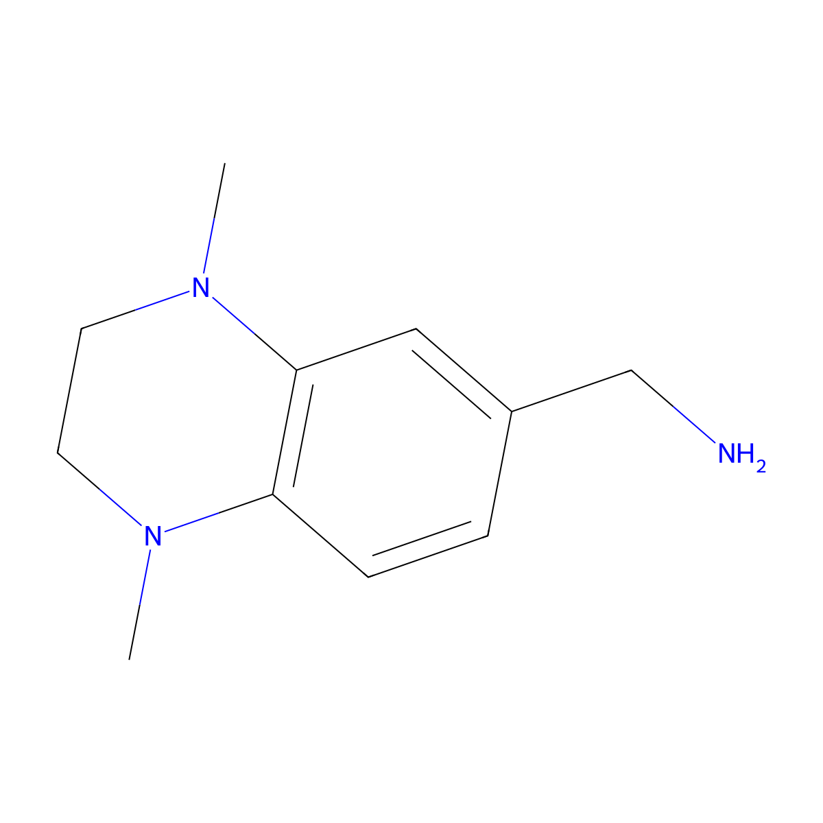 (1,4-Dimethyl-1,2,3,4-tetrahydroquinoxalin-6-yl)methylamine molecular structure, CAS 850375-15-4