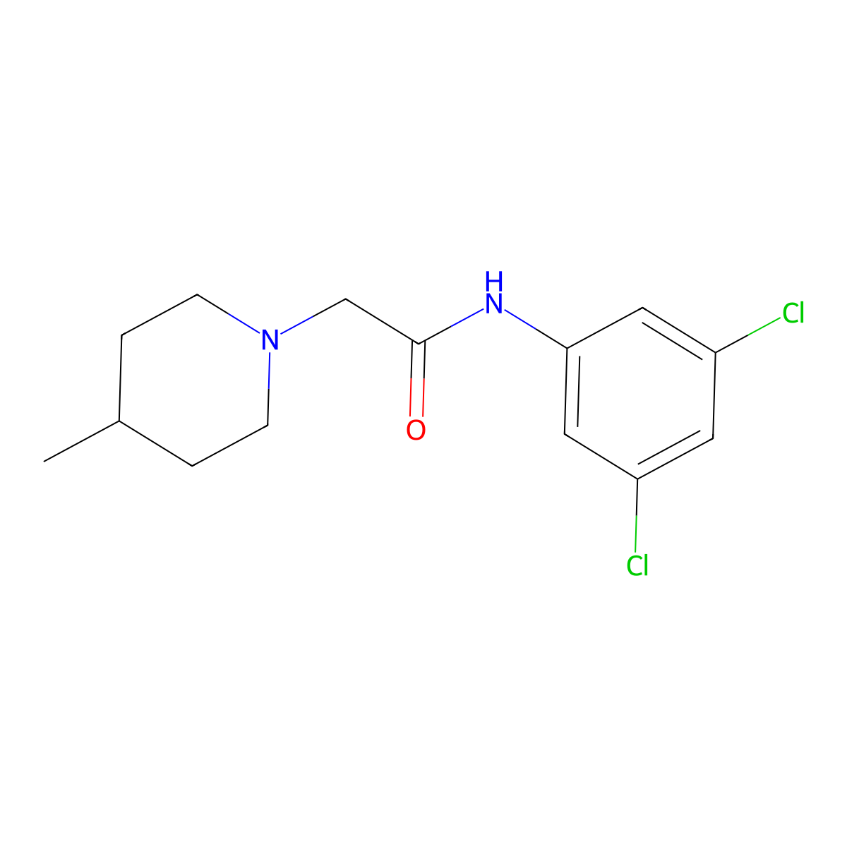 N-(3,5-dichlorophenyl)-2-(4-methylpiperidin-1-yl)acetamide molecular structure, CAS 850377-22-9