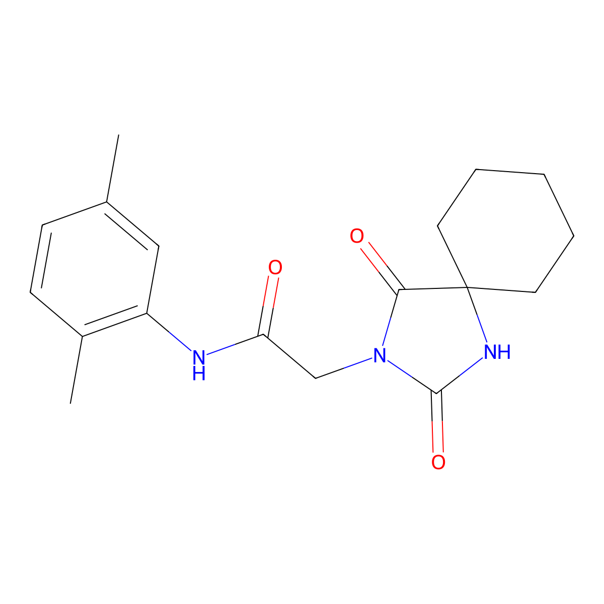 N-(2,5-dimethylphenyl)-2-(2,4-dioxo-1,3-diazaspiro[4.5]decan-3-yl)acetamide molecular structure, CAS 850377-28-5