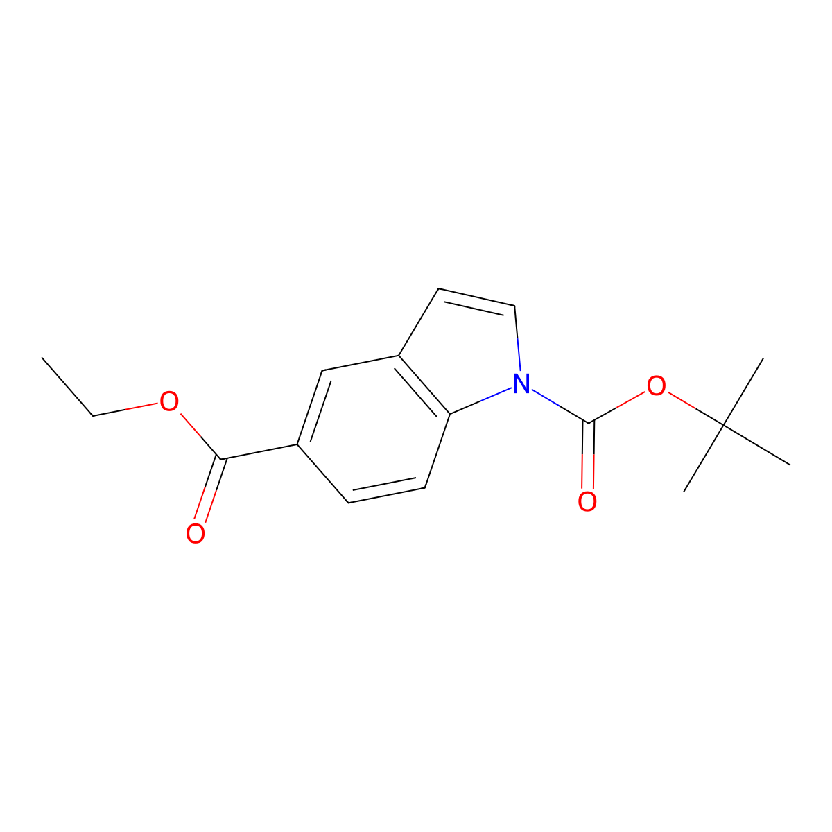 1-tert-Butyl 5-ethyl 1H-indole-1,5-dicarboxylate molecular structure, CAS 850407-50-0