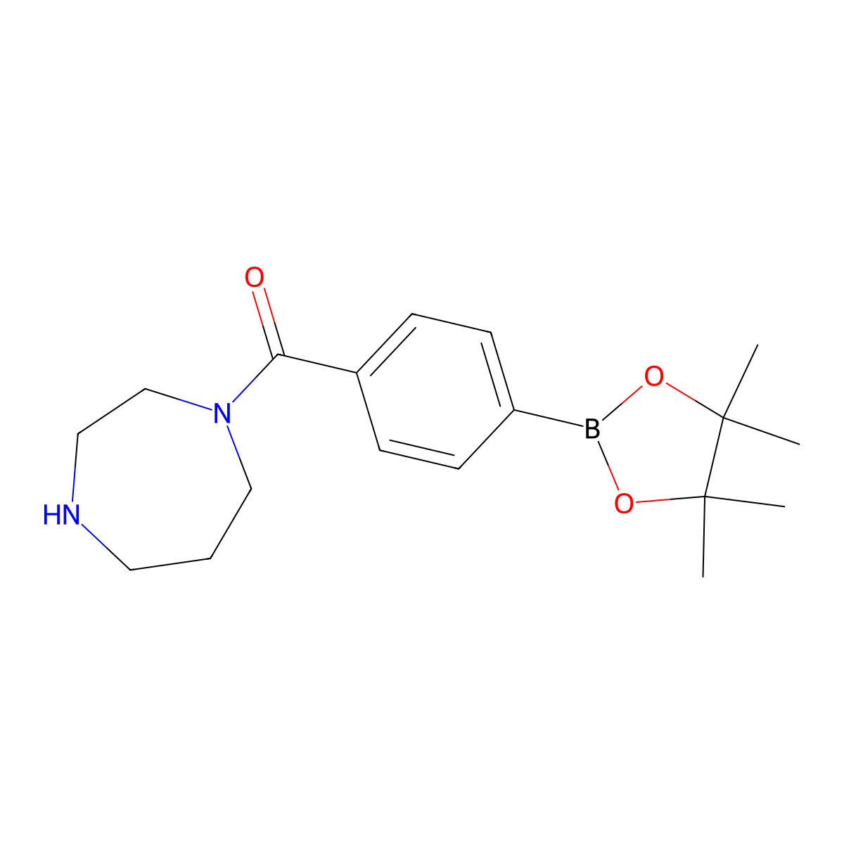 [1,4]Diazepan-1-YL-[4-(4,4,5,5-tetramethyl-[1,3,2]dioxaborolan-2-YL)-phenyl]-methanone molecular structure, CAS 850411-05-1