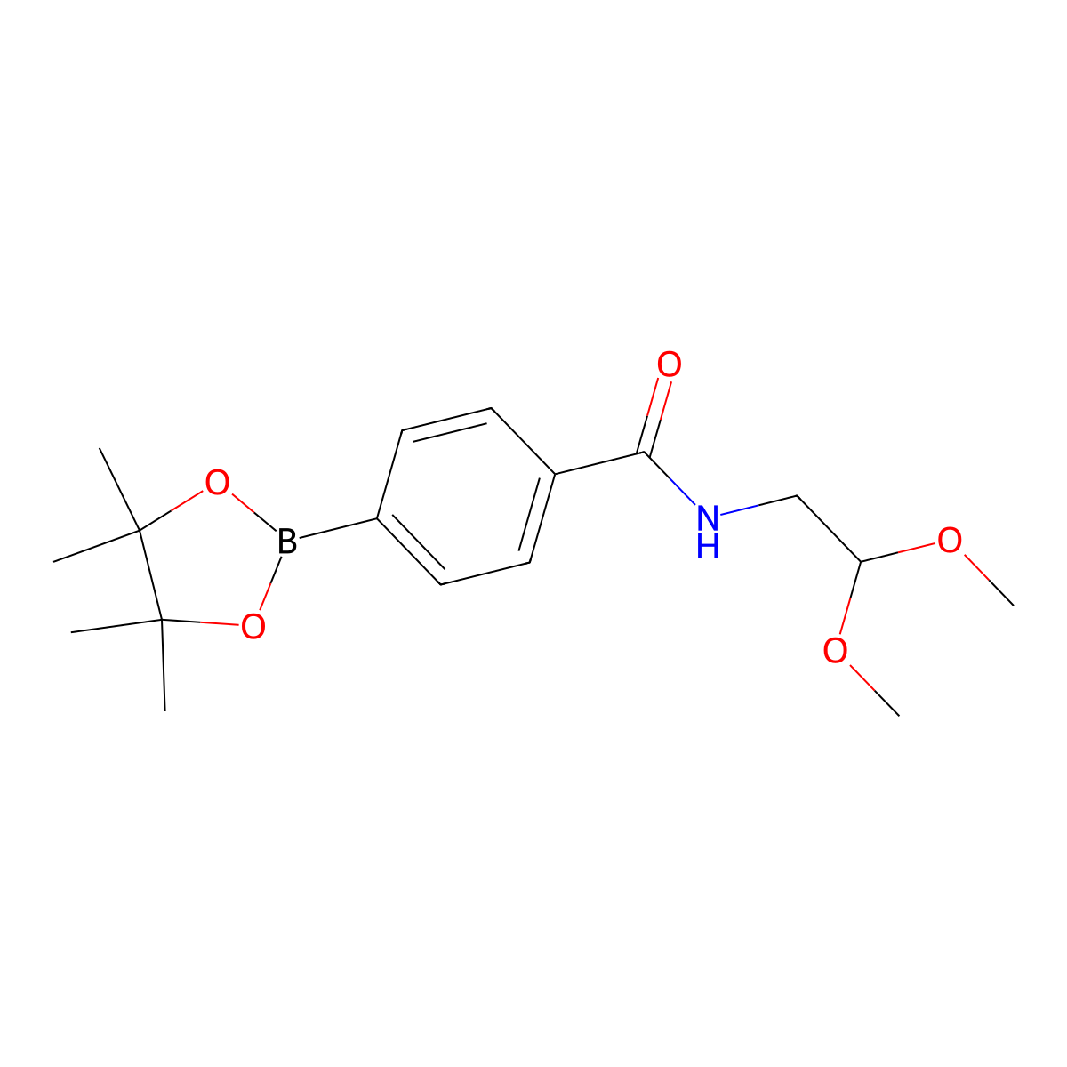 N-(2,2-dimethoxyethyl)-4-(4,4,5,5-tetramethyl-1,3,2-dioxaborolan-2-yl)benzamide molecular structure, CAS 850411-06-2