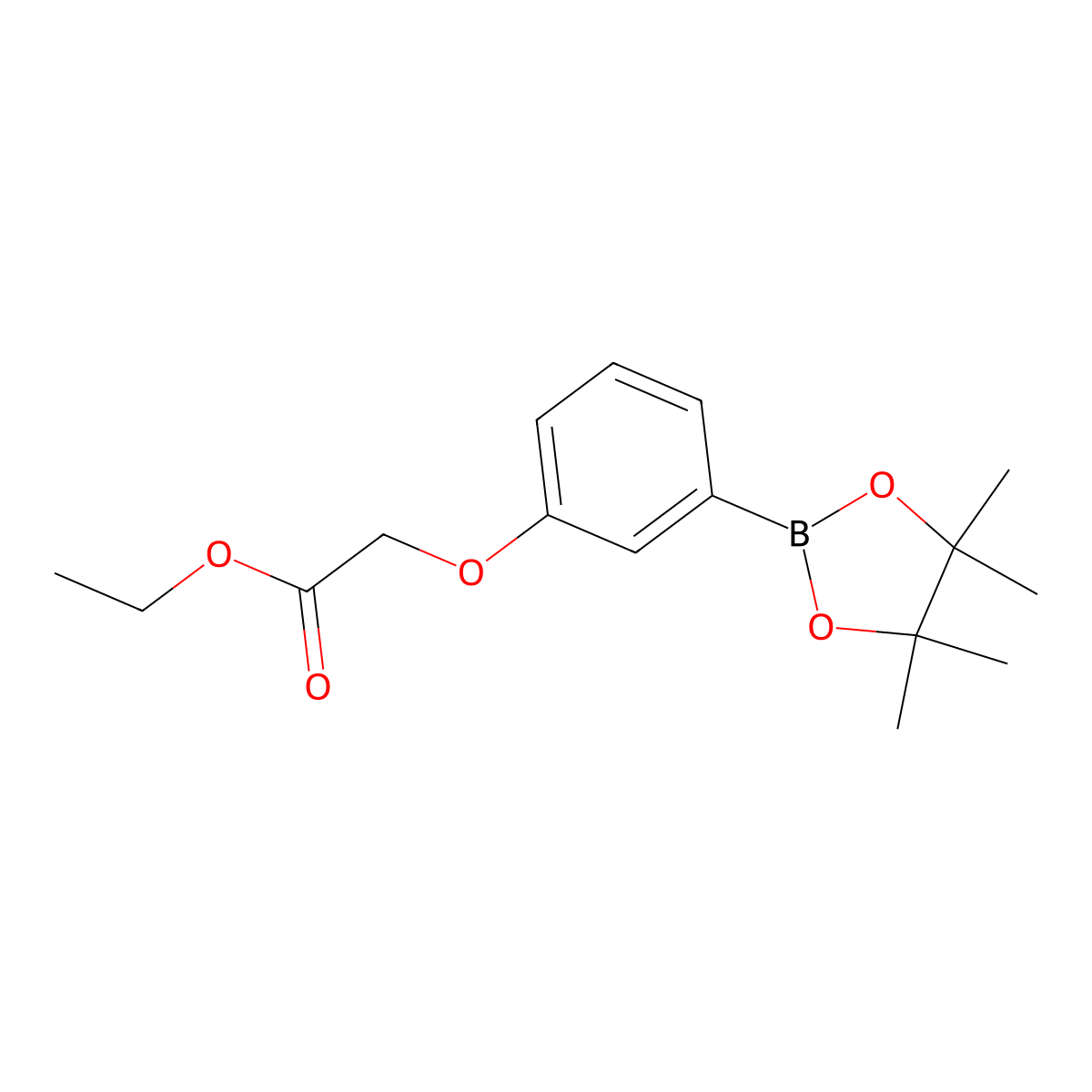 Ethyl 2-(3-(4,4,5,5-tetramethyl-1,3,2-dioxaborolan-2-yl)phenoxy)acetate molecular structure, CAS 850411-07-3