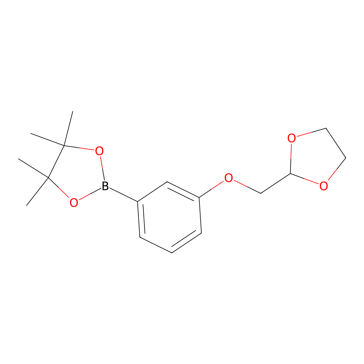2-(3-((1,3-Dioxolan-2-yl)methoxy)phenyl)-4,4,5,5-tetramethyl-1,3,2-dioxaborolane molecular structure, CAS 850411-08-4