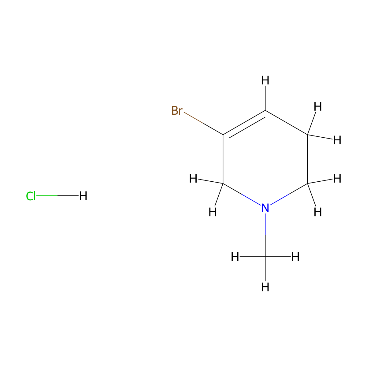 3-Bromo-1-methyl-1,2,5,6-tetrahydropyridine hydrochloride molecular structure, CAS 850411-25-5