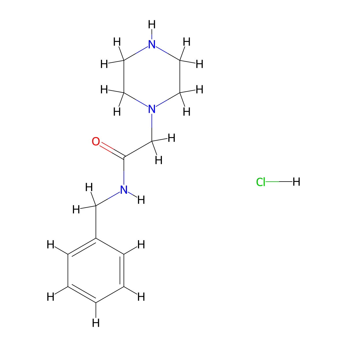 N-benzyl-2-(piperazin-1-yl)acetamide hydrochloride molecular structure, CAS 850415-38-2