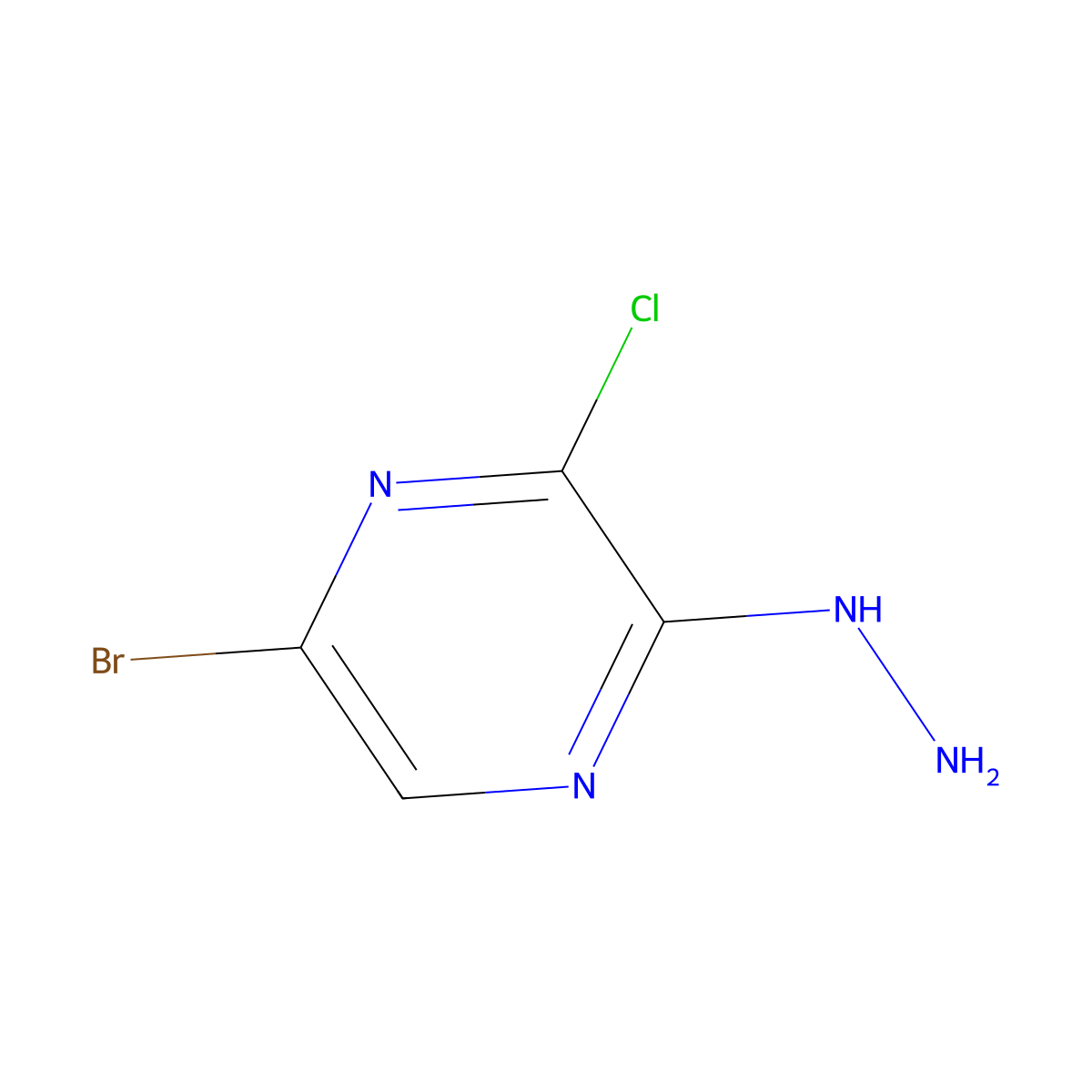 5-Bromo-3-chloro-2-hydrazinylpyrazine molecular structure, CAS 850421-08-8