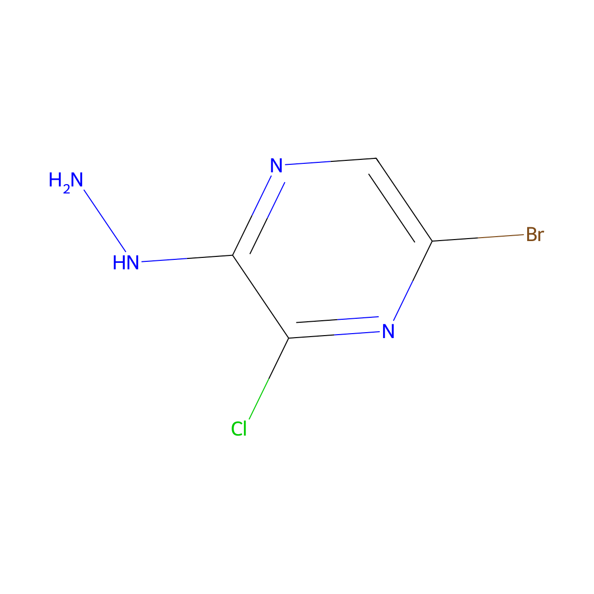 5-Bromo-3-chloro-2-hydrazinylpyrazine molecular structure, CAS 850421-08-8