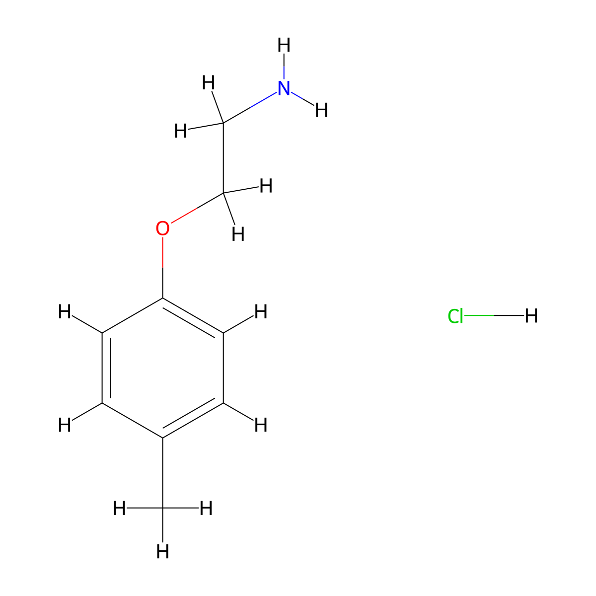 2-(4-Methylphenoxy)ethan-1-amine hydrochloride molecular structure, CAS 850421-15-7