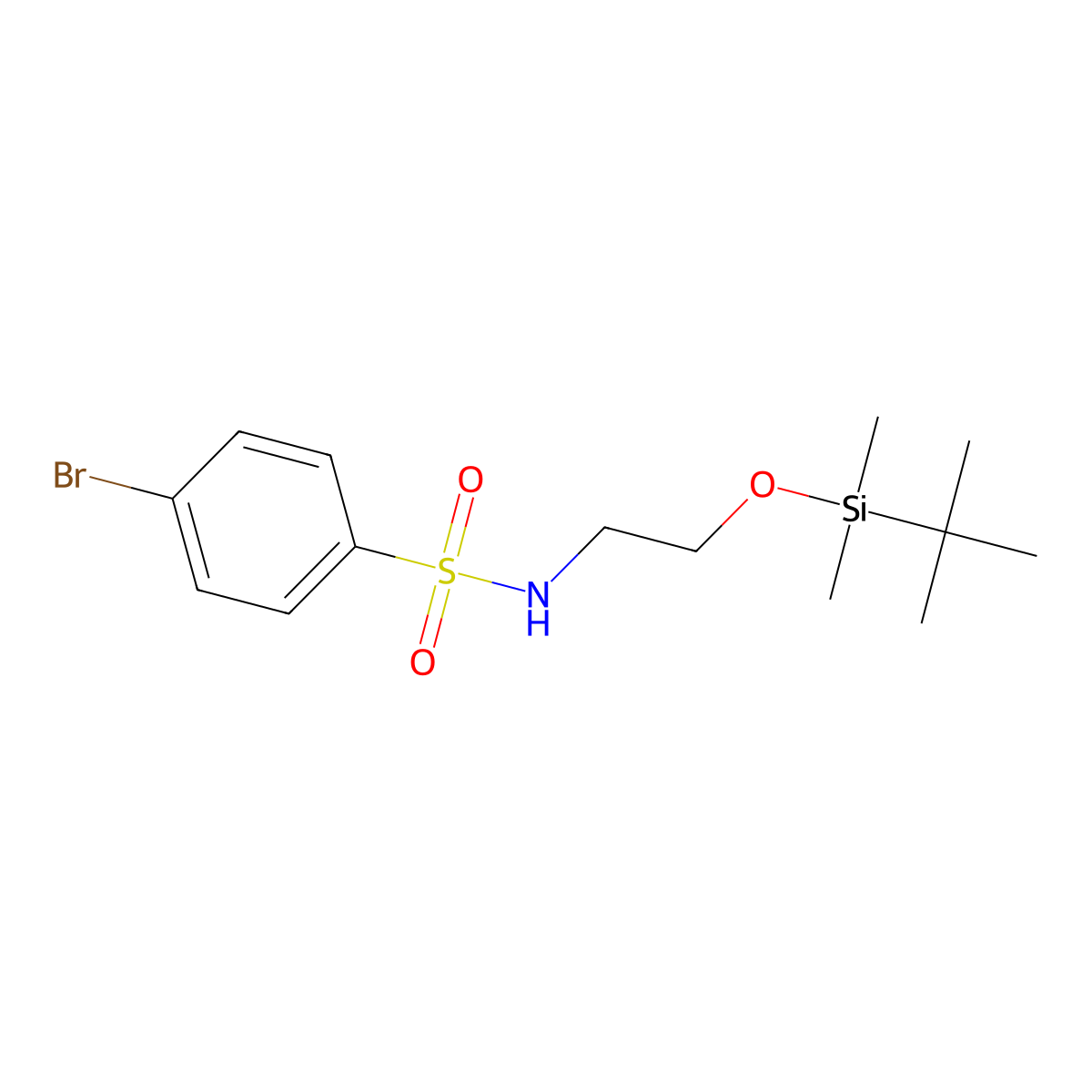 4-Bromo-N-[2-(tert-butyldimethylsilyloxy)ethyl]benzenesulphonamide molecular structure, CAS 850429-52-6