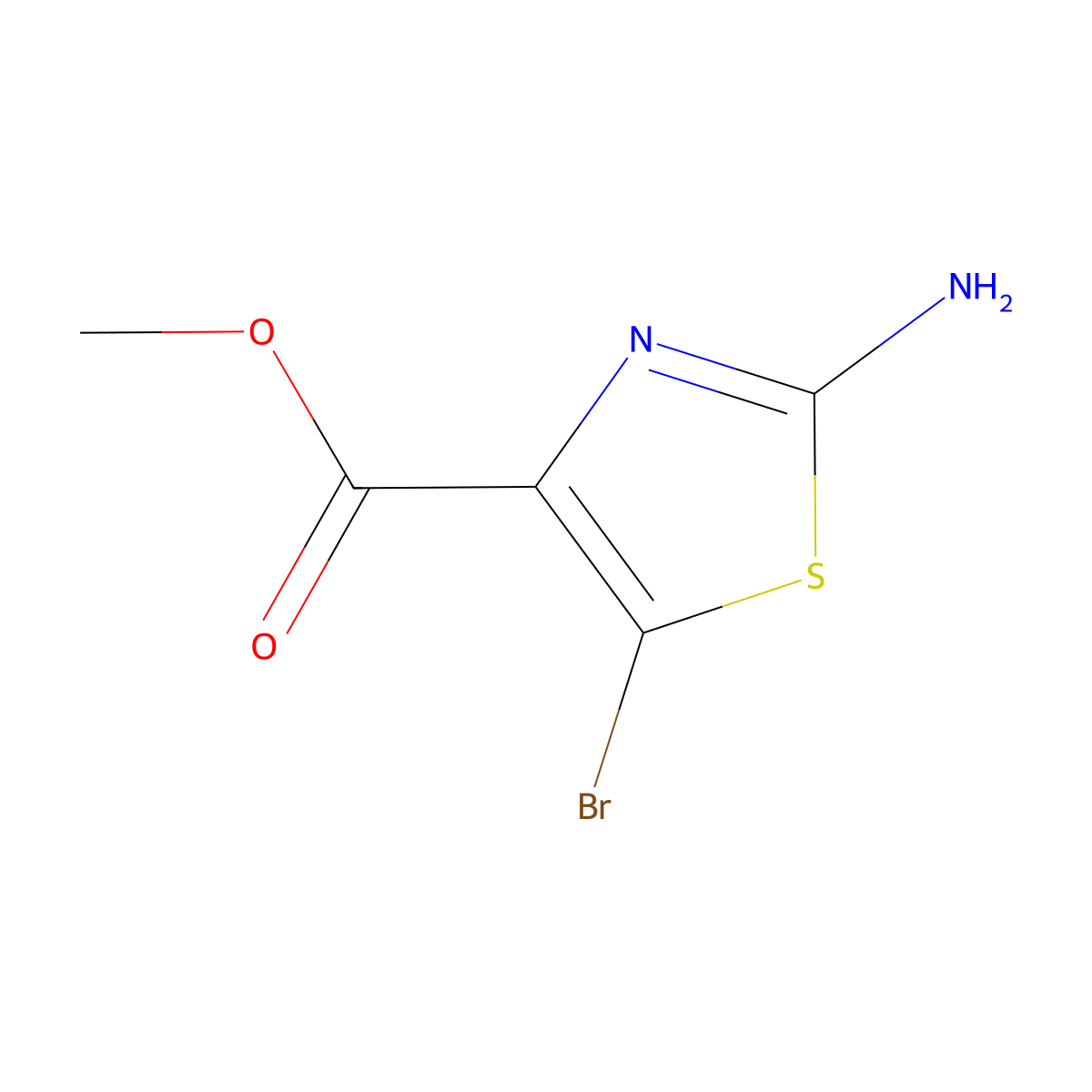 Methyl 2-amino-5-bromo-1,3-thiazole-4-carboxylate molecular structure, CAS 850429-60-6