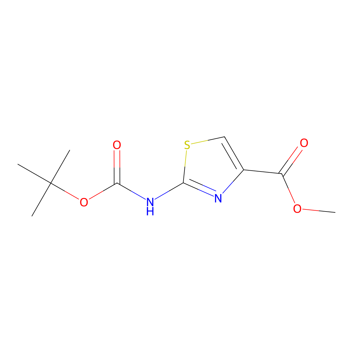 Methyl 2-Boc-aminothiazole-4-carboxylate molecular structure, CAS 850429-62-8